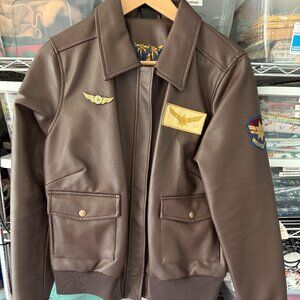 Her Universe Captain Marvel Cosplay Faux Leather Aviator Jacket Size LARGE